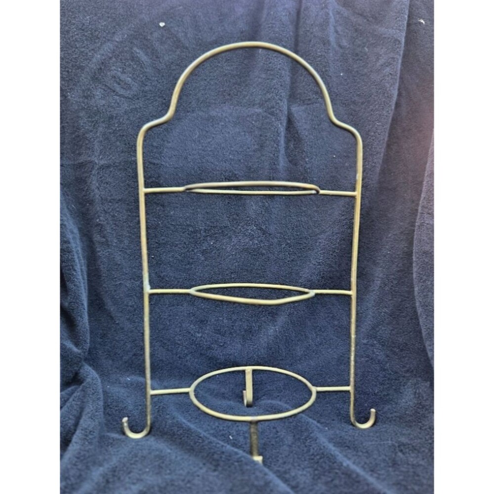 Vintage Brass Three-Tier Plate Stand Dessert Cake Server Holder Rack